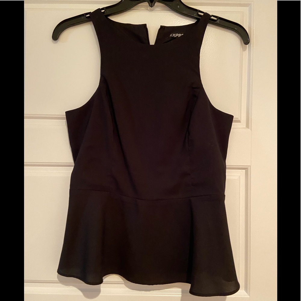 XS black ruffle top